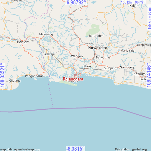 Rejanegara on map
