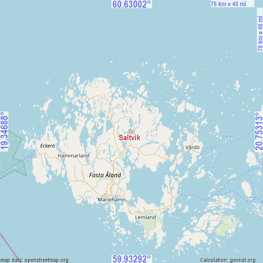 Saltvik on map