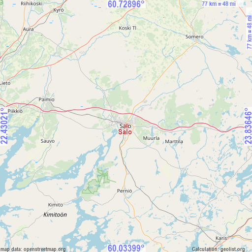 Salo on map