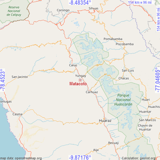 Matacoto on map