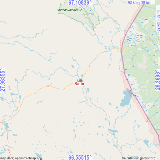 Salla on map