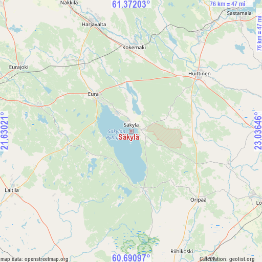 Säkylä on map