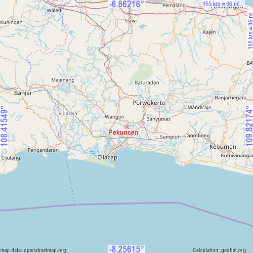 Pekuncen on map