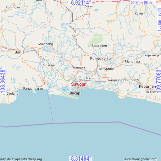 Sawoan on map