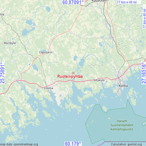 Ruotsinpyhtää on map