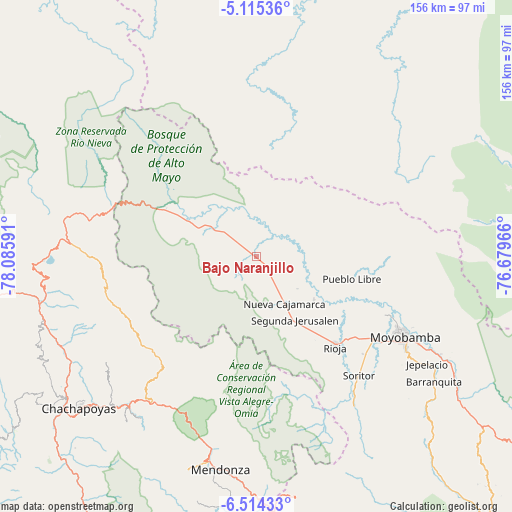 Bajo Naranjillo on map