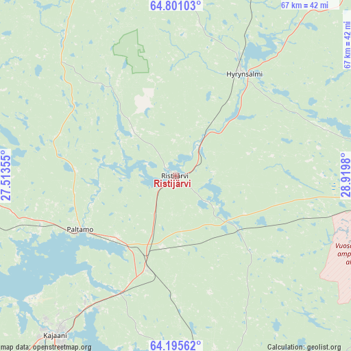 Ristijärvi on map