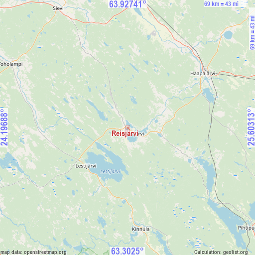 Reisjärvi on map