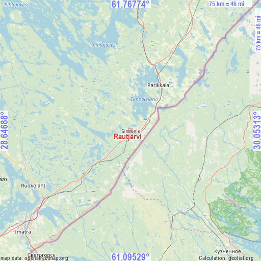 Rautjärvi on map