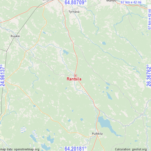 Rantsila on map