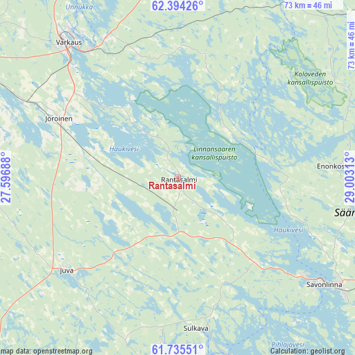 Rantasalmi on map