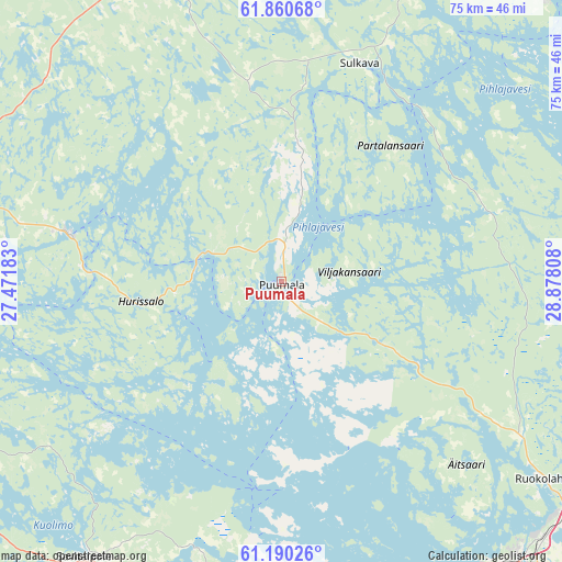 Puumala on map