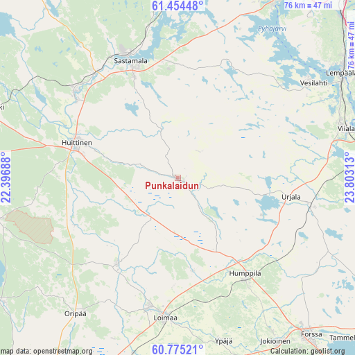 Punkalaidun on map