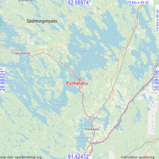 Punkaharju on map