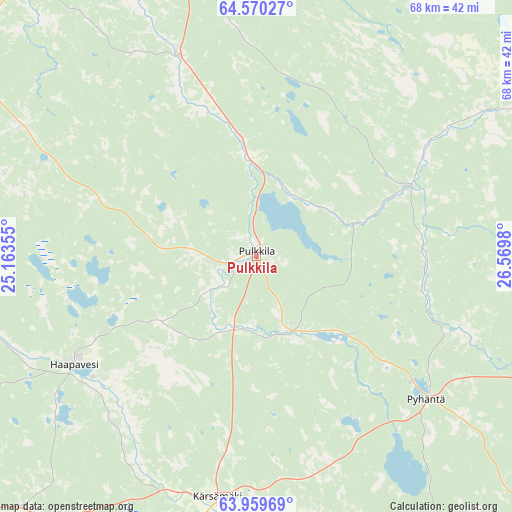 Pulkkila on map