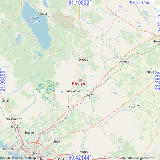 Pöytyä on map