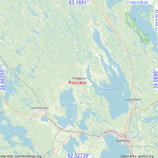 Polvijärvi on map