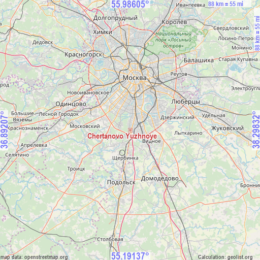 Chertanovo Yuzhnoye on map
