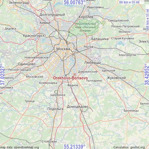 Orekhovo-Borisovo on map