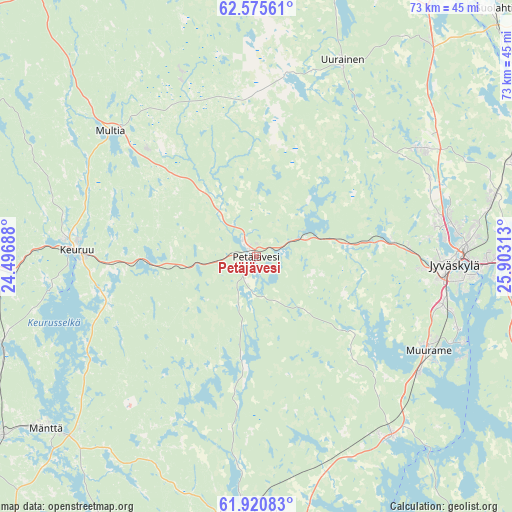 Petäjävesi on map