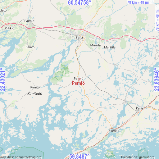 Perniö on map