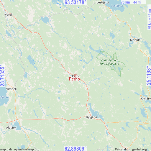 Perho on map