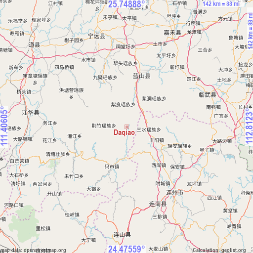 Daqiao on map