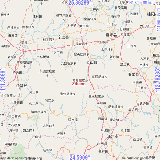 Ziliang on map