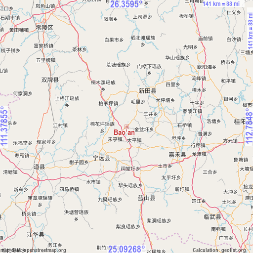 Bao’an on map