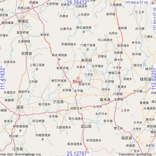 Shizi on map