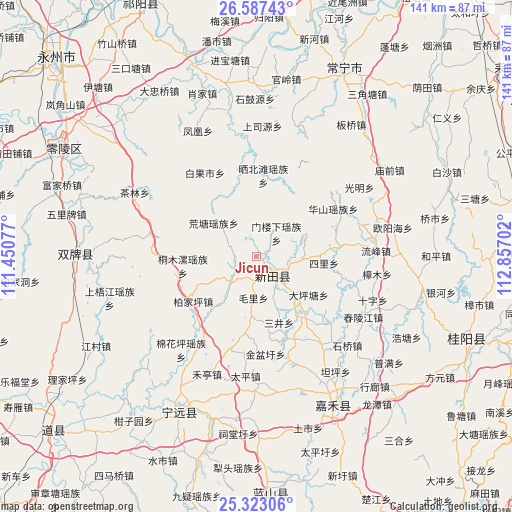 Jicun on map