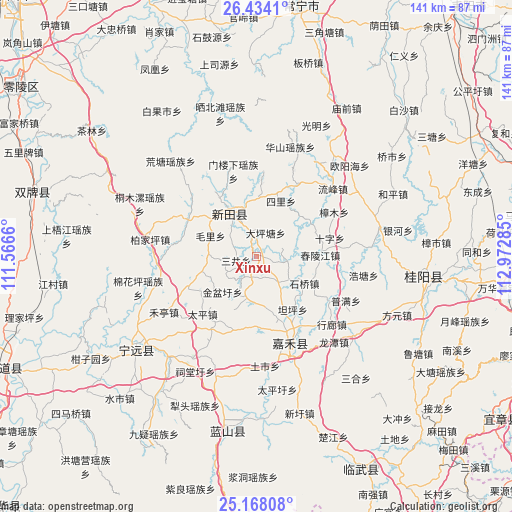 Xinxu on map