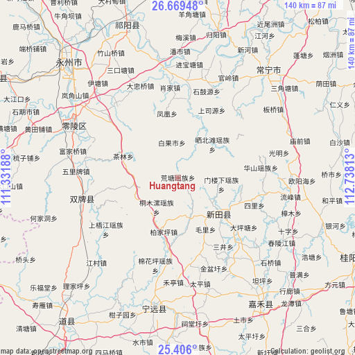 Huangtang on map