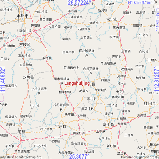 Lengshuijing on map