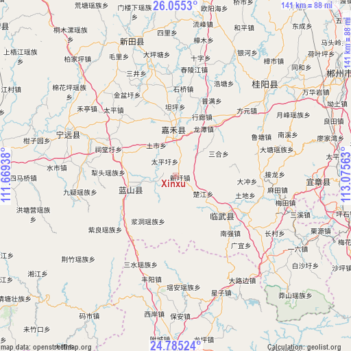 Xinxu on map