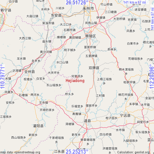 Hejiadong on map