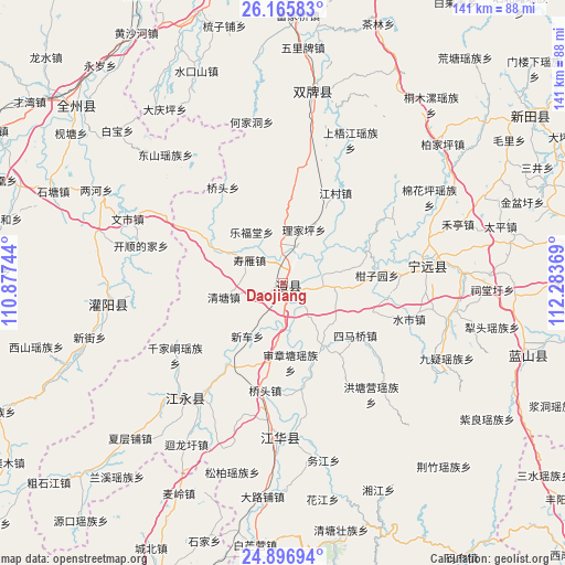 Daojiang on map