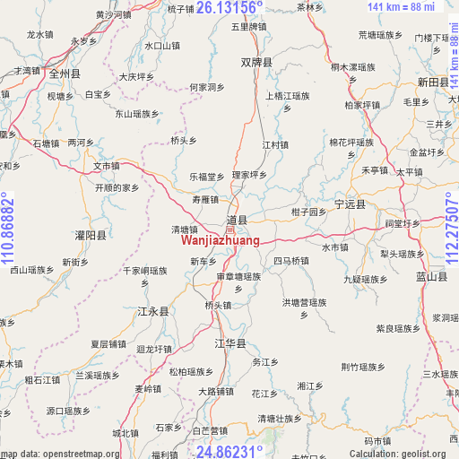 Wanjiazhuang on map