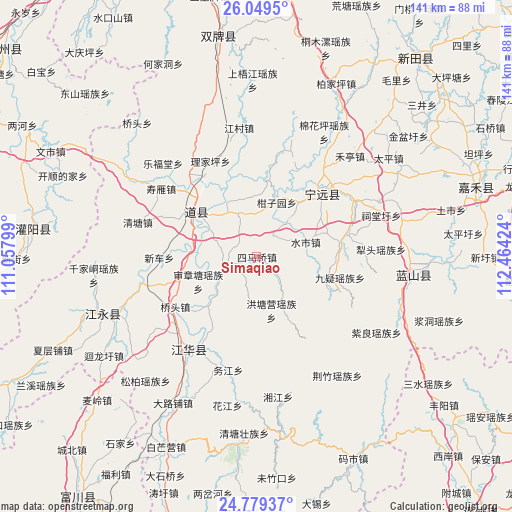 Simaqiao on map