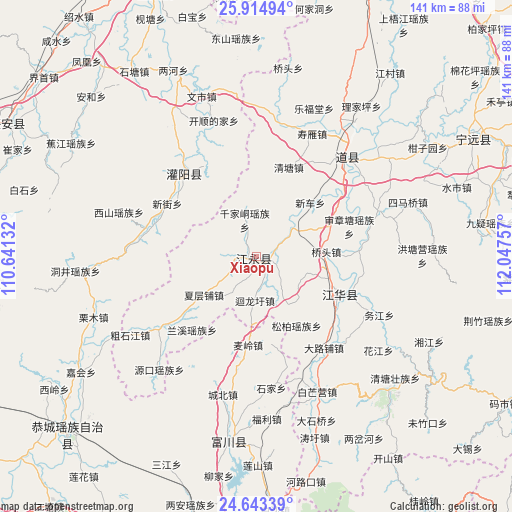 Xiaopu on map