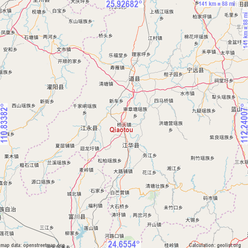 Qiaotou on map