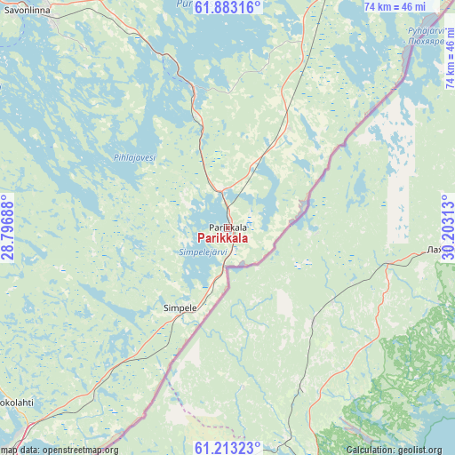 Parikkala on map