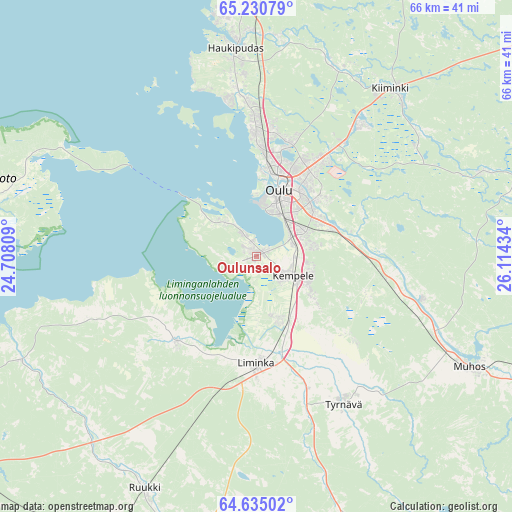 Oulunsalo on map