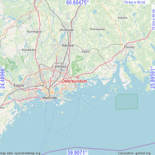 Östersundom on map