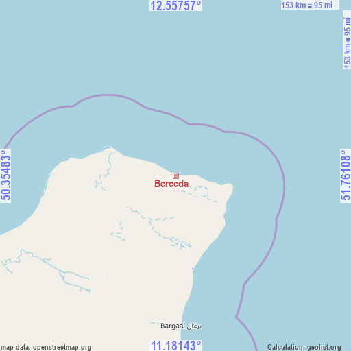 Bereeda on map