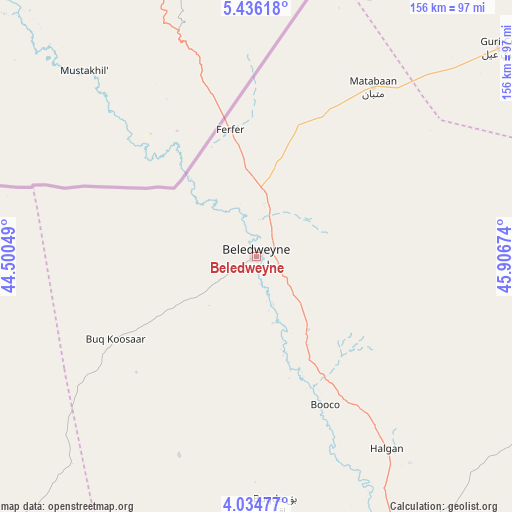 Beledweyne on map