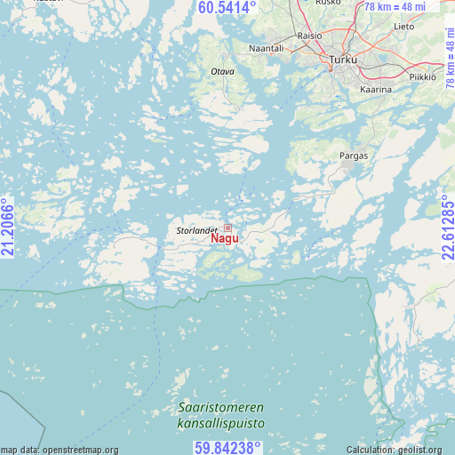 Nagu on map