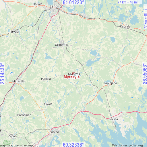 Myrskylä on map