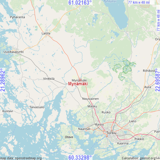 Mynämäki on map