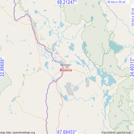 Muonio on map